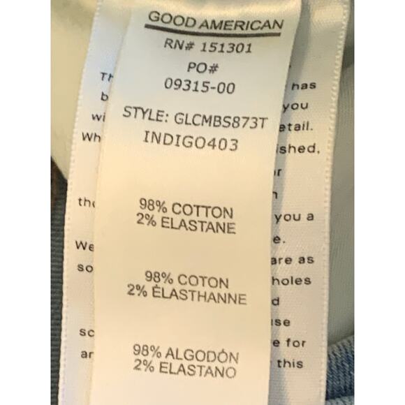 Good American Women's Wide Leg Jeans Denim Stretch Cotton Blue Size 2/26 - Picture 5 of 6